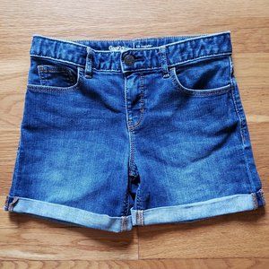GapKids Denim Cuffed Midi Shorts, Size 14